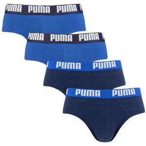 PUMA boxershorts - 4-pack herenslips basic combi blauw - Heren