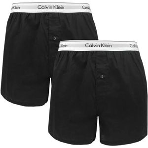 Calvin Klein - 2-pack slim fit boxershort black - Heren wijd