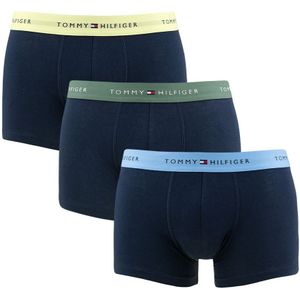 Tommy Hilfiger - Essentials 3-pack boxershort trunks signature combi blauw 0T9 - Heren