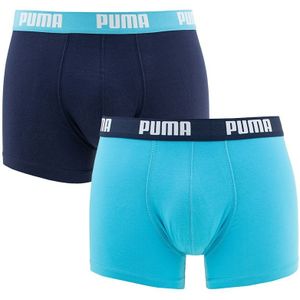 Puma Basic Boxer heren (2-pack) - aqua en blauw - Maat: S