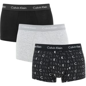 Calvin Klein boxershorts - 3-pack low rise trunks zwart / grijs / logo - Heren