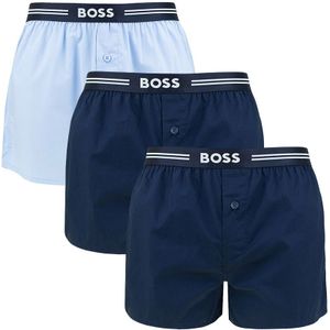 Hugo Boss - BOSS 3-pack wijde boxershorts basic blauw - Heren