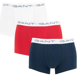 GANT - Essentials 3-pack boxershorts wit, blauw & rood - Heren