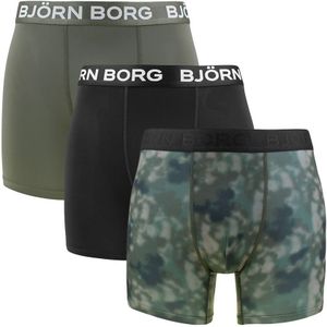 Björn Borg - Performance 3-pack microfiber boxershorts basic tiedye groen & zwart - Heren