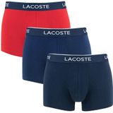 Lacoste - 3-pack boxershorts basic blauw & rood - Heren