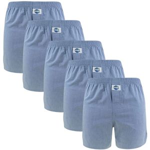 DEAL - 5-pack wijde boxershorts blauw - Heren