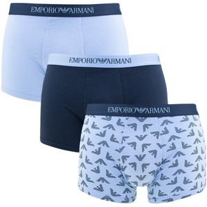 Emporio Armani - 3-pack boxershorts all over logo blauw II - Heren