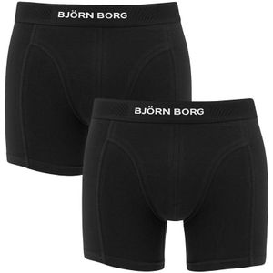 Björn Borg - Premium cotton stretch 2-pack boxershorts plain zwart - Heren