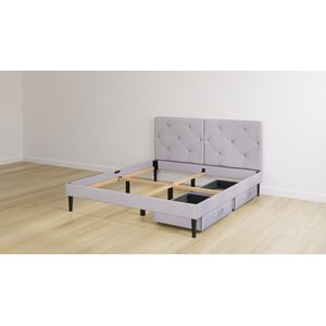 Emma Original Bed - 160x200 cm - Licht grijs - Elegant Hoofdbord - 2 Lades