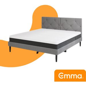 Emma Original Bed - 200x200 cm - Licht grijs - Klassiek Hoofdbord