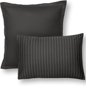 Emma - Satijnen Kussenslopen - Donkergrijs - 60x70 cm - 100% Katoen Satijn