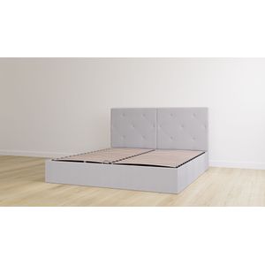 Emma Storage Bed - 160x200 Lichtgrijs Elegant Hoofdbord