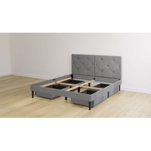 Emma Original Bed - 180x210 cm - Donker grijs - Elegant Hoofdbord - 4 Lades