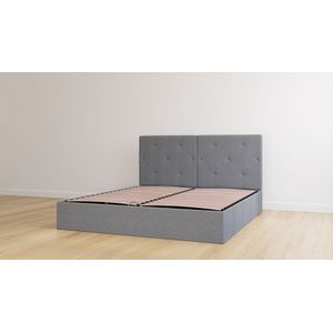 Emma Storage Bed - 160x200 Donkergrijs Elegant Hoofdbord