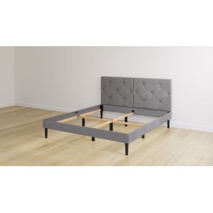 Emma Original Bed - 200x200 cm - Donker grijs - Elegant Hoofdbord