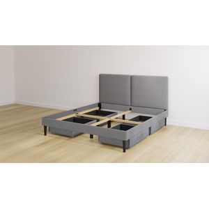 Emma Original Bed - 200x200 cm - Donker grijs - Klassiek Hoofdbord - 4 Lades