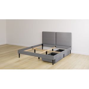 Emma Original Bed - 140x200 cm - Donker grijs - Klassiek Hoofdbord - 2 Lades