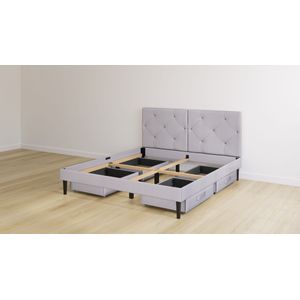 Emma Original Bed - 160x200 cm - Licht grijs - Elegant Hoofdbord - 4 Lades