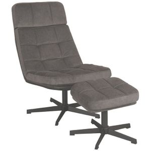 Draaifauteuil Alvar + Hocker - Cosmo Antraciet