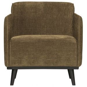 Fauteuil Statement Ribstof met armleuning - Groen