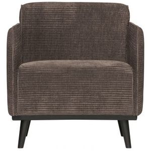 Fauteuil Statement Ribstof met armleuning - Taupe