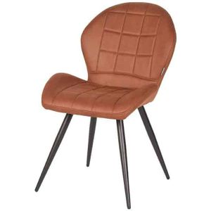 Eetkamerstoel Sil  - Cognac - Microfiber