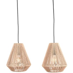 Hanglamp Ibiza - Diamant 2 lampen naturel