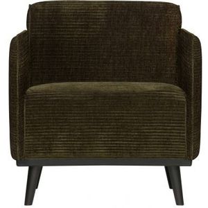 Fauteuil Statement Ribstof met armleuning - Warm groen