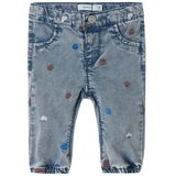 Jeans - Nauwsluitende Fit - Mom-fit - Geborduurd - Elastische Taille