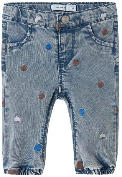 Jeans - Nauwsluitende Fit - Mom-fit - Geborduurd - Elastische Taille