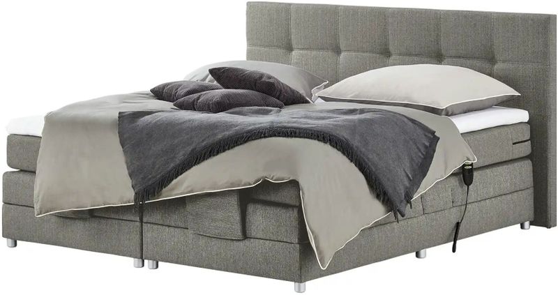 Boxspring-Motorbett  Manolo 2 ¦ grau ¦ Maße (cm): B: 202 H: 112 Betten > Boxspringbetten - Sconto