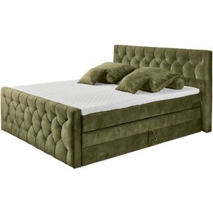 Boxspringbett  Cashfield ¦ grün ¦ Maße (cm): B: 200 H: 113 Betten > Boxspringbetten - Sconto