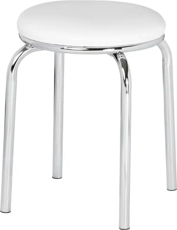 Stapelhocker weiß-verchromt rund  ¦ weiß ¦ Maße (cm): H: 45  Ø: 46.0 Hocker & Bänke > Hocker - Sconto