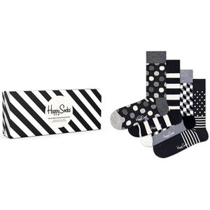 Happy Socks giftbox 4-pack sokken classic black & white multi heren