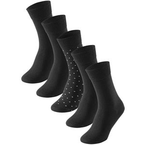 Schiesser 5-pack sokken basic dots zwart heren