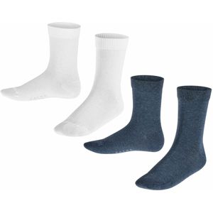 FALKE sokken kids happy 2-pack wit & blauw kids