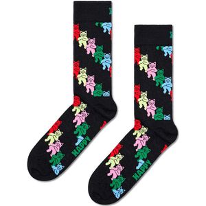 Happy Socks sokken dancing cats zwart unisex