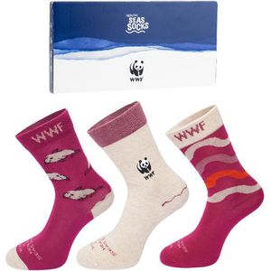 Seas Socks dames giftbox 3-pack sokken sailfish multi (WWF) dames