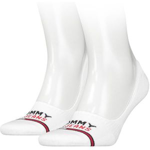 Tommy Hilfiger sokken tommy jeans logo footies 2-pack wit II unisex