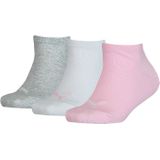 PUMA kids 3-pack sneakersokken invisible grijs & roze kids