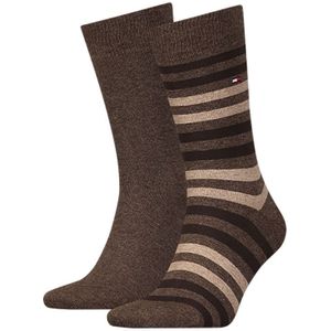 Tommy Hilfiger 2-pack sokken duo stripe bruin heren