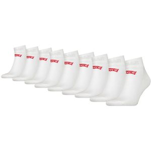 Levi&#039;s 9-pack quartersokken batwing logo wit unisex