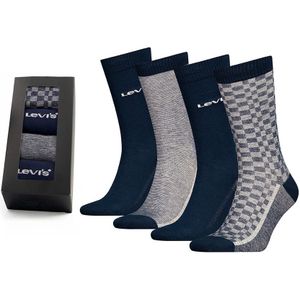 Levi&#039;s sokken giftbox 4-pack basic & print blauw heren