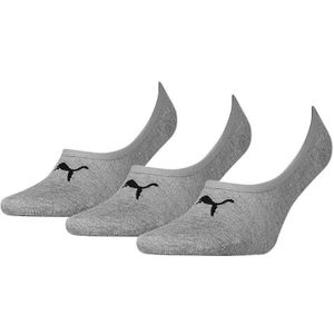 PUMA sokken 3-pack footies grijs unisex