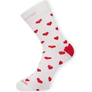 Seas Socks sokken moliday hearts wit unisex
