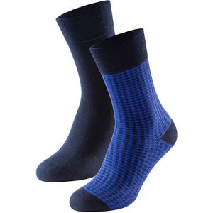 Schiesser long life cool 2-pack sokken print blauw heren