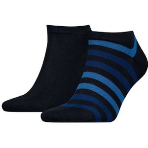 Tommy Hilfiger sokken heren duo stripe sneakers 2-pack blauw II heren