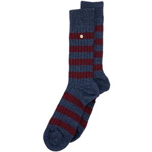 Alfredo Gonzales merino sokken cosy rib stripes blauw & rood unisex