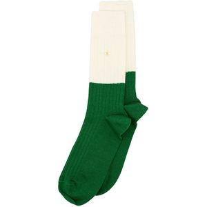 Alfredo Gonzales merino sokken rib two tone groen & wit unisex