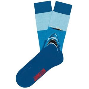 Jimmy Lion sokken jaws shark attack blauw unisex